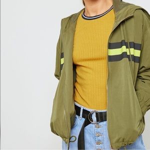 Forever 21 Striped Detail Hooded Jacket